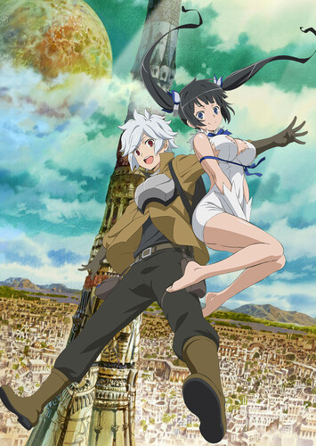 Poster showing Dungeon ni Deai wo Motomeru no wa Machigatteiru Darou ka Anime