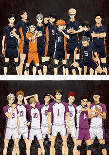 Poster showing Haikyuu!! Karasuno Koukou vs. Shiratorizawa Gakuen Koukou Anime