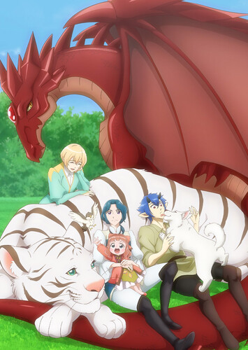 Poster showing Isekai de Mofumofu Nadenade suru Tame ni Ganbattemasu. Anime