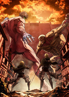 Poster showing Shingeki no Kyojin Season 3 Part 2 Anime
