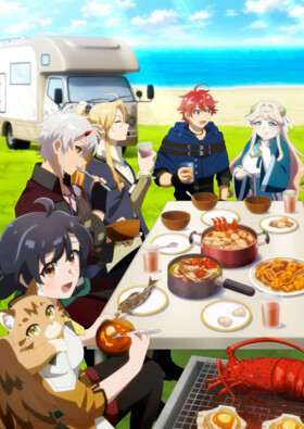 Poster showing Suterare Seijo no Isekai Gohantabi: Kakure Skill de Camping Car wo Shoukan Shimashita Anime